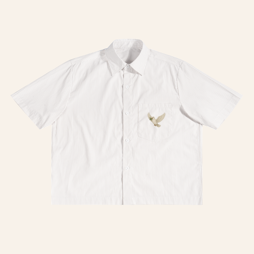 White dove short sleeve dress shirt