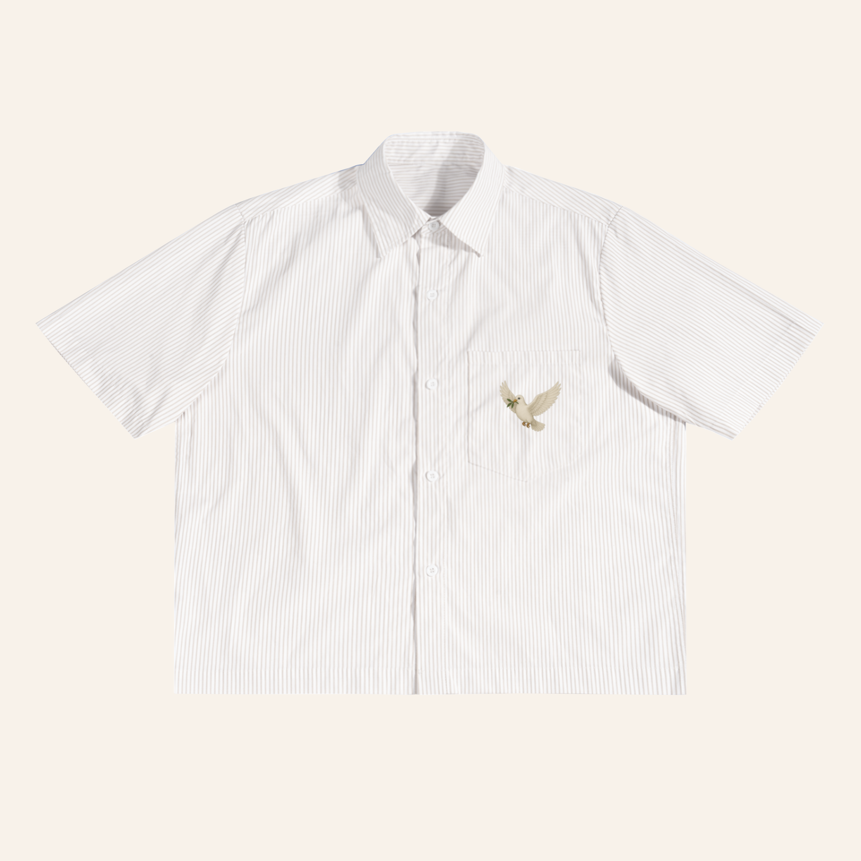White dove short sleeve dress shirt