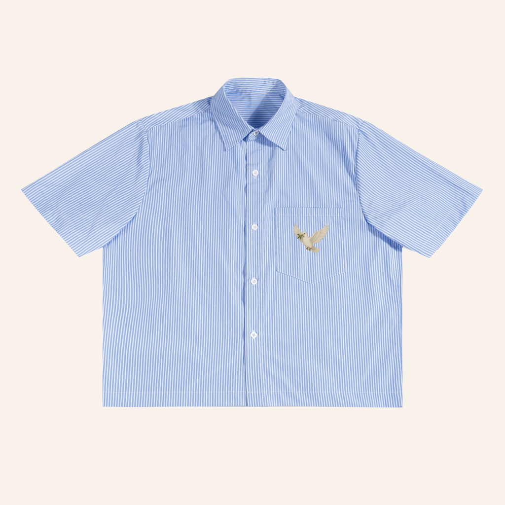 White dove short sleeve dress shirt