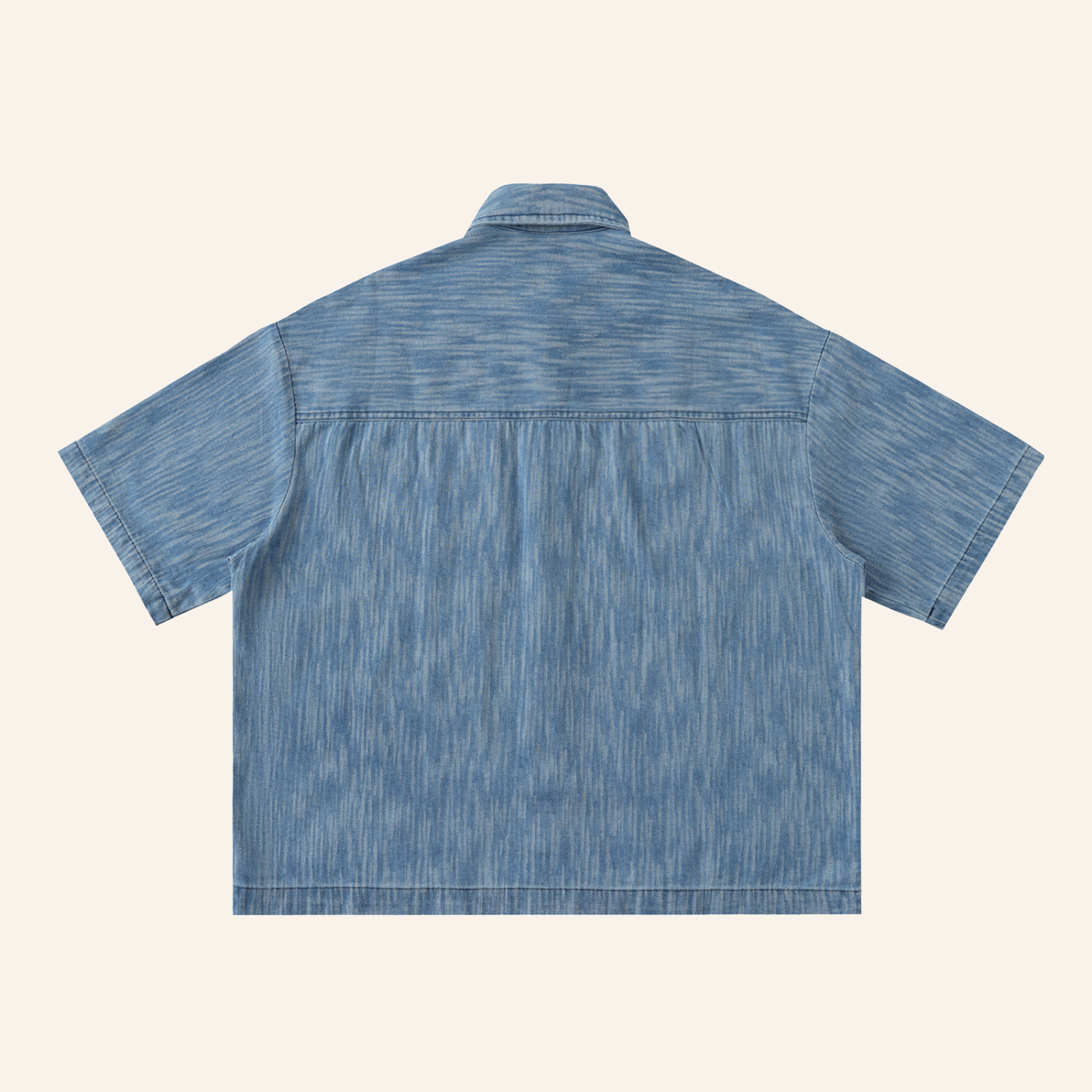 Distressed Wash Short-Sleeve Button Up