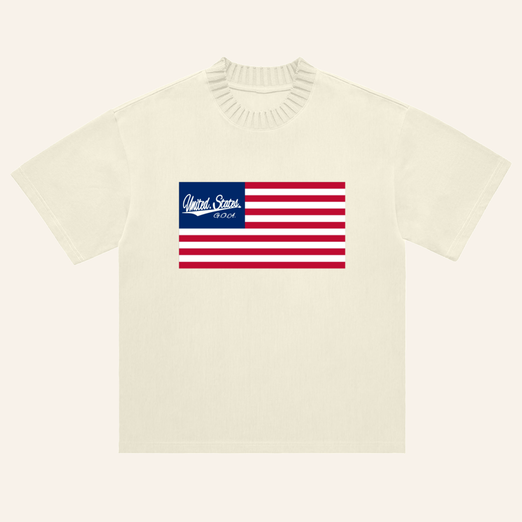 Heavyweight USA Round Neck T-Shirt