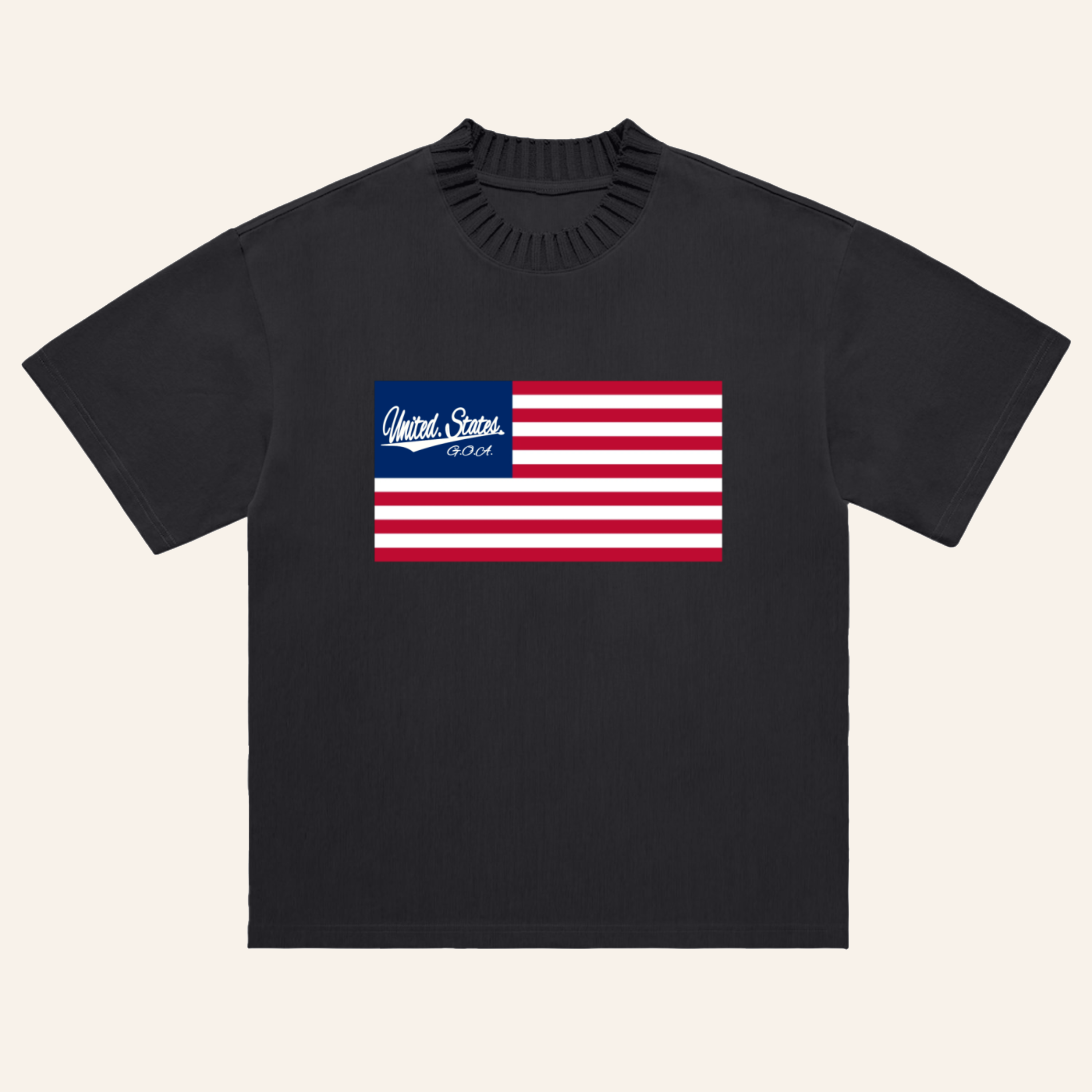 Heavyweight USA Round Neck T-Shirt