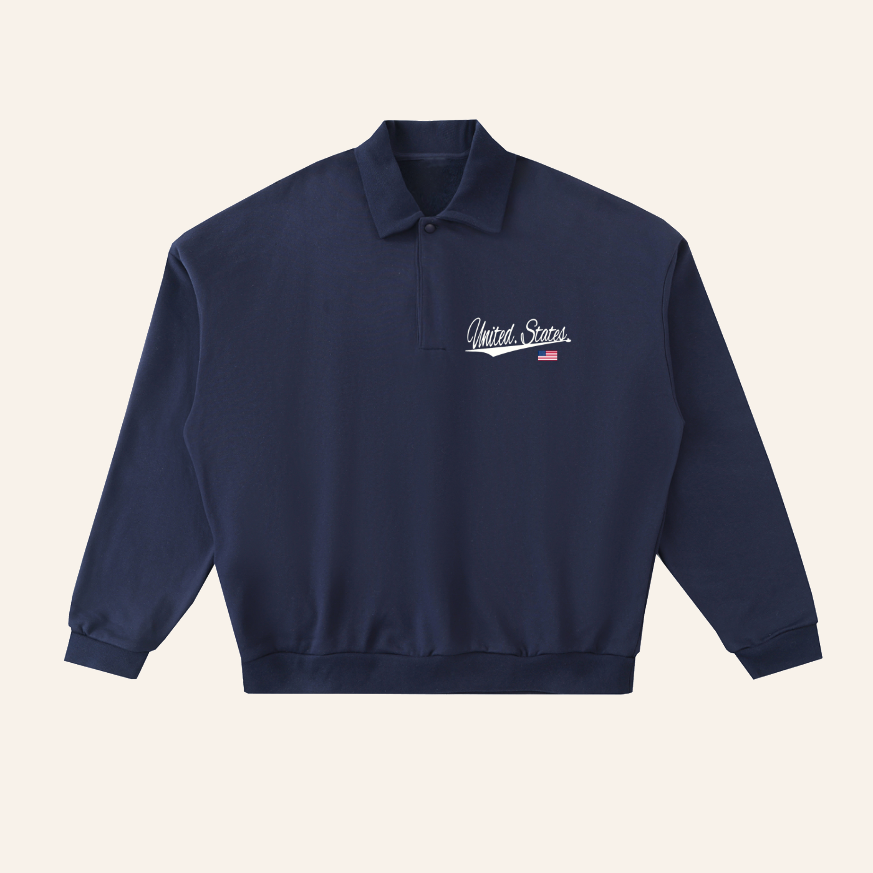 Heavyweight USA Fleece Polo Sweatshirt